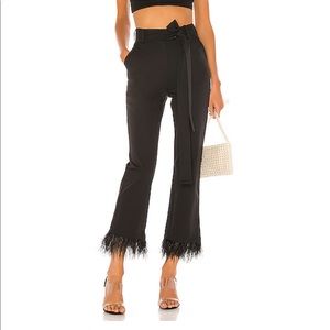 High waist Feather hem Trouser